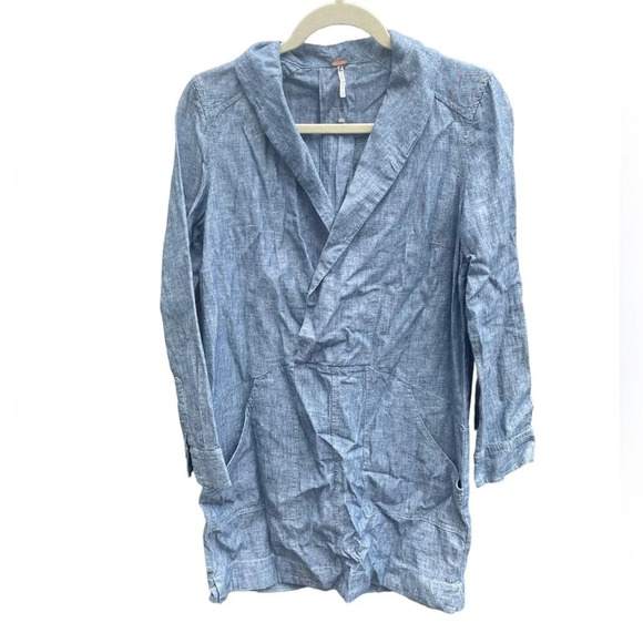 FREE PEOPLE DONE UP DENIM DRESS - Picture 2 of 6